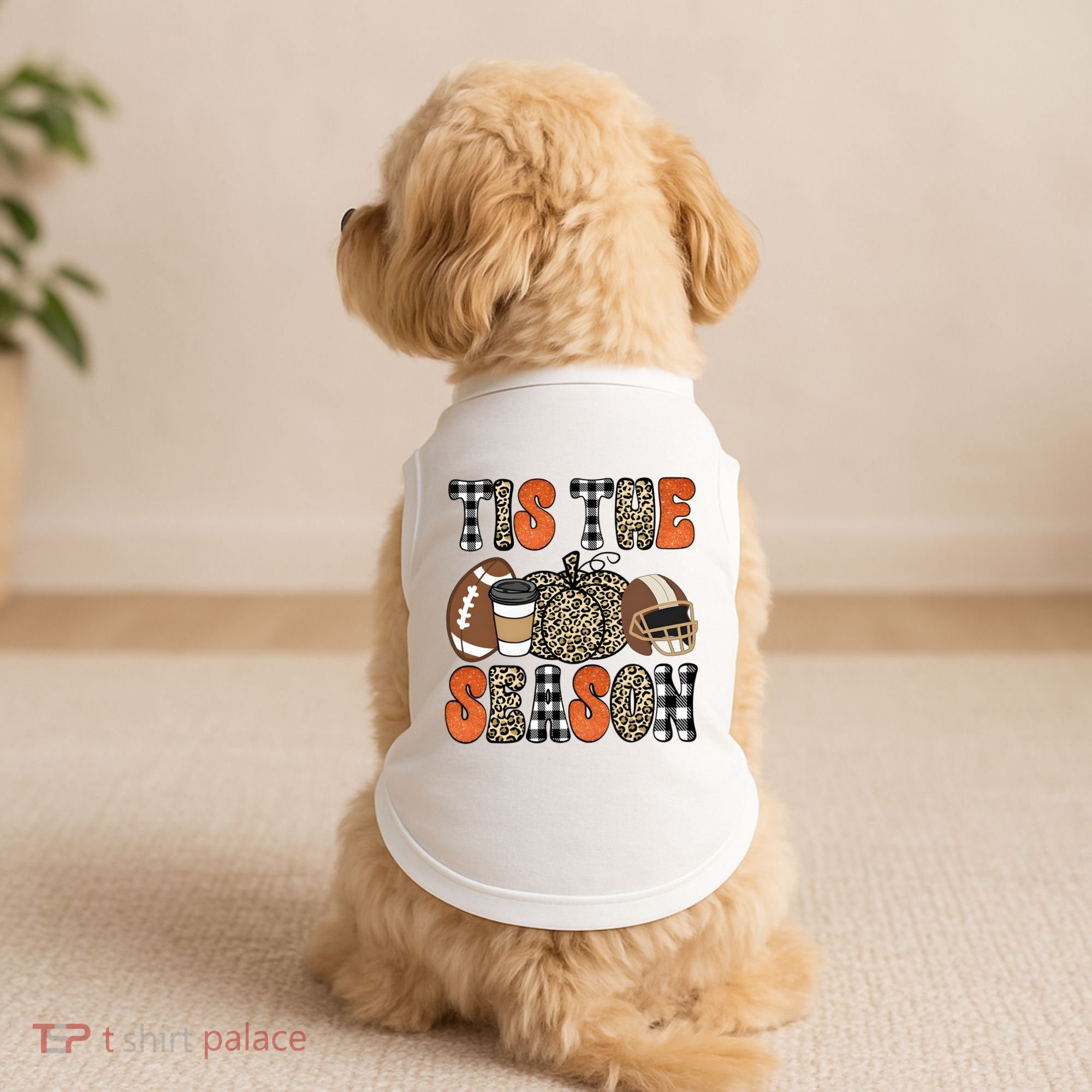 Fall Pattern Tis The Season All Fall Vibes Doggie Tank