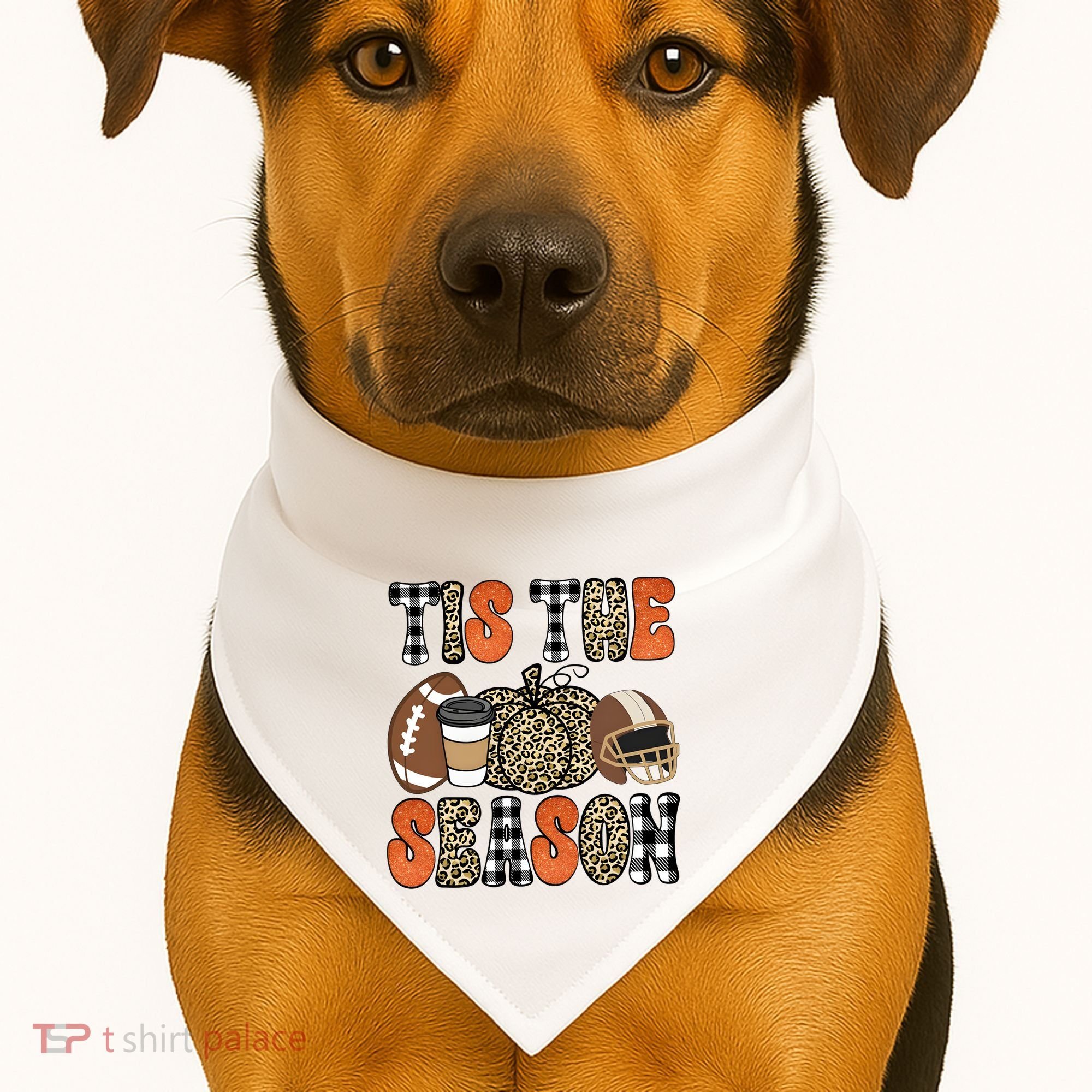 Fall Pattern Tis The Season All Fall Vibes USA-Made Doggie Bandana