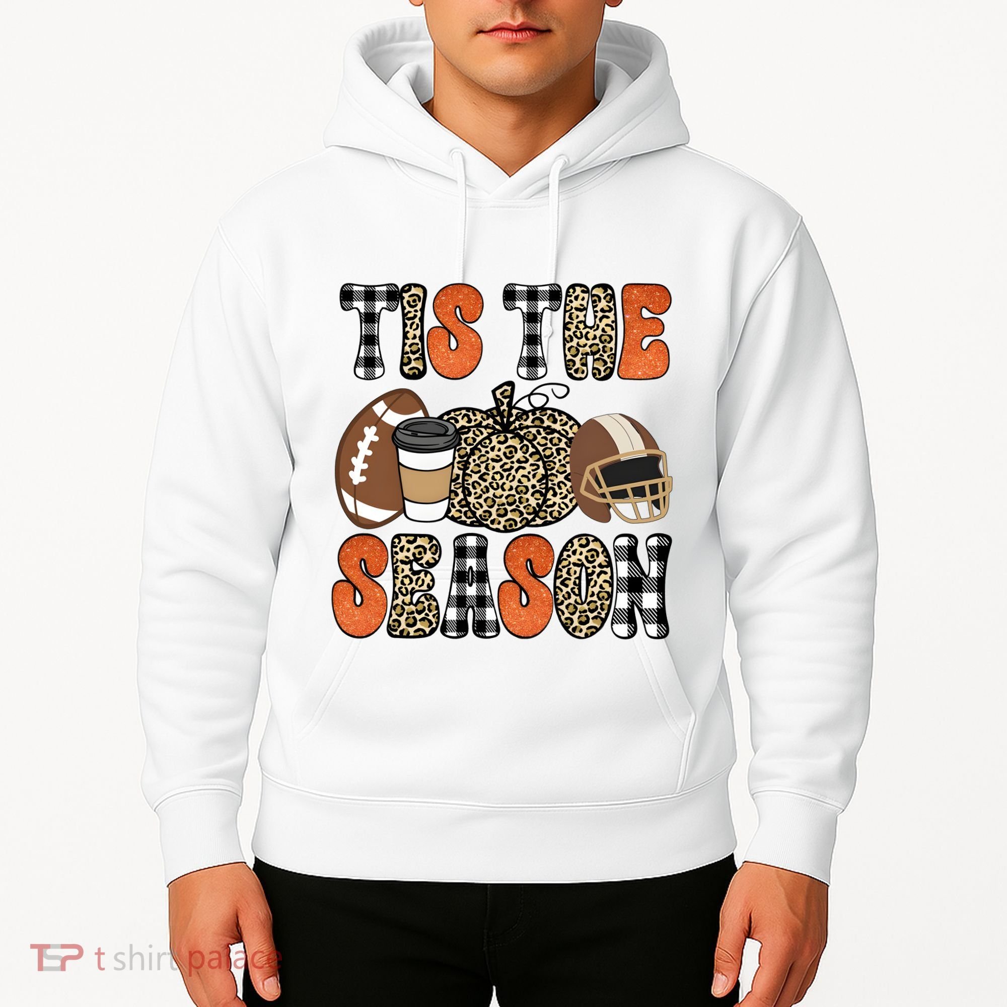 Fall Pattern Tis The Season All Fall Vibes Hoodie