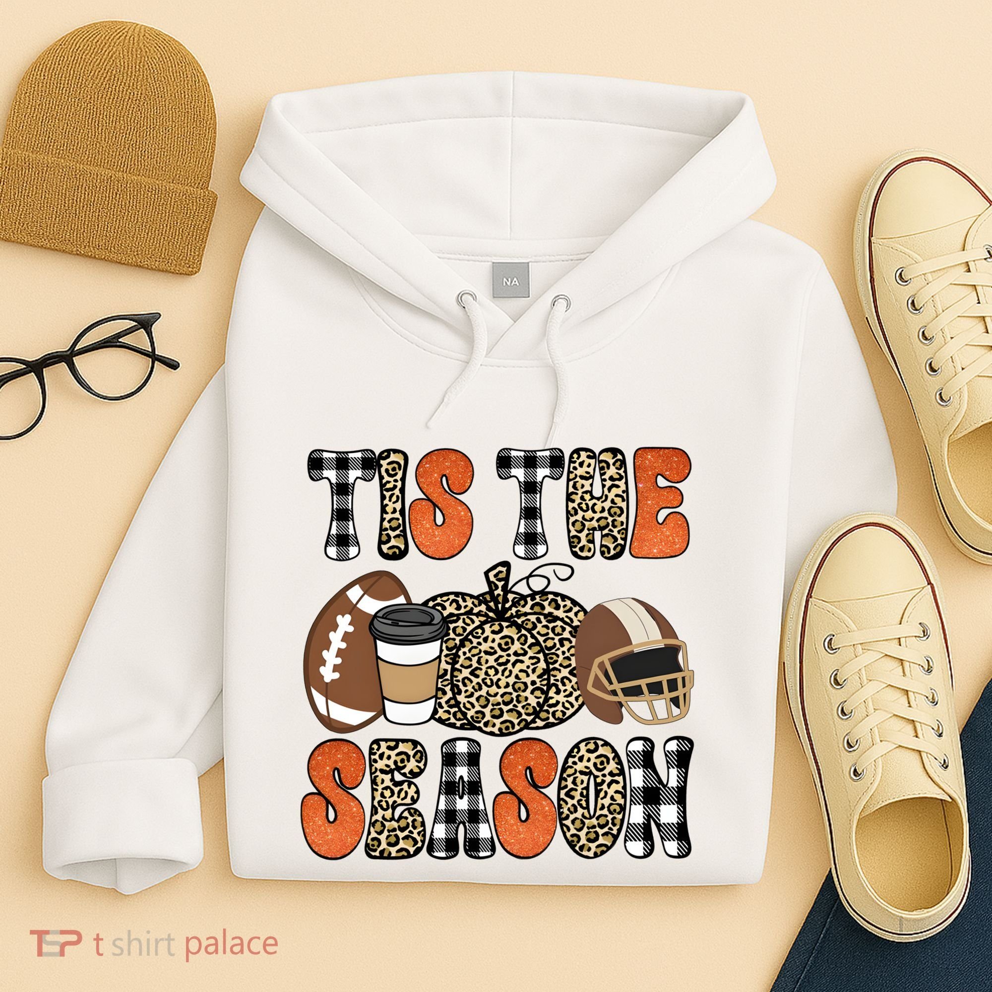 Fall Pattern Tis The Season All Fall Vibes Hoodie