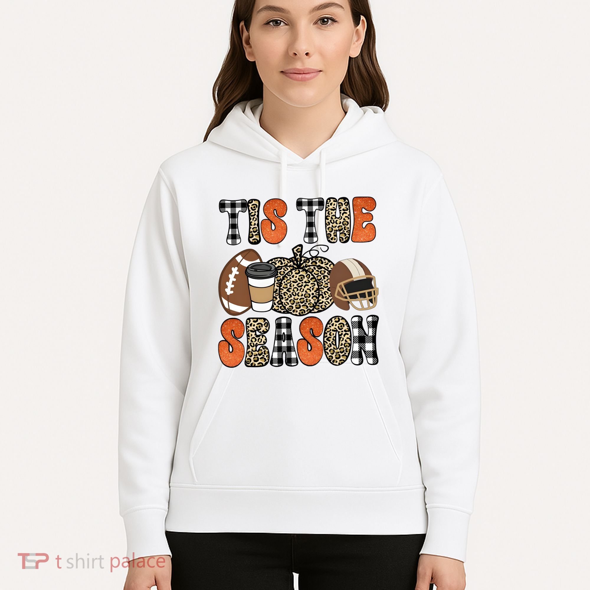 Fall Pattern Tis The Season All Fall Vibes Hoodie