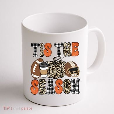 Fall Pattern Tis The Season All Fall Vibes Coffee Mug back