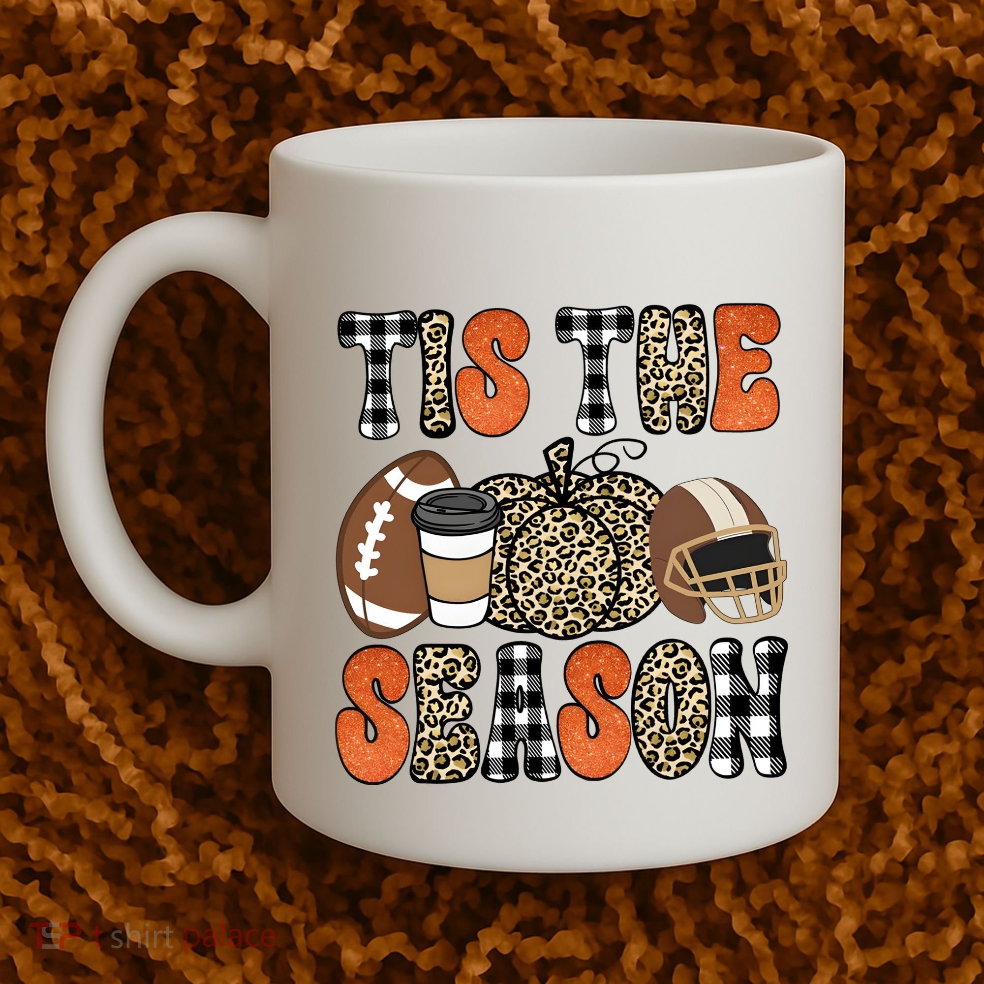 Fall Pattern Tis The Season All Fall Vibes Coffee Mug