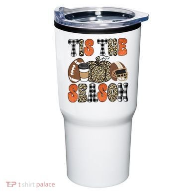 Fall Pattern Tis The Season All Fall Vibes Tumbler