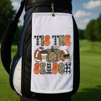 Fall Pattern Tis The Season All Fall Vibes Golf Towel thumb 2