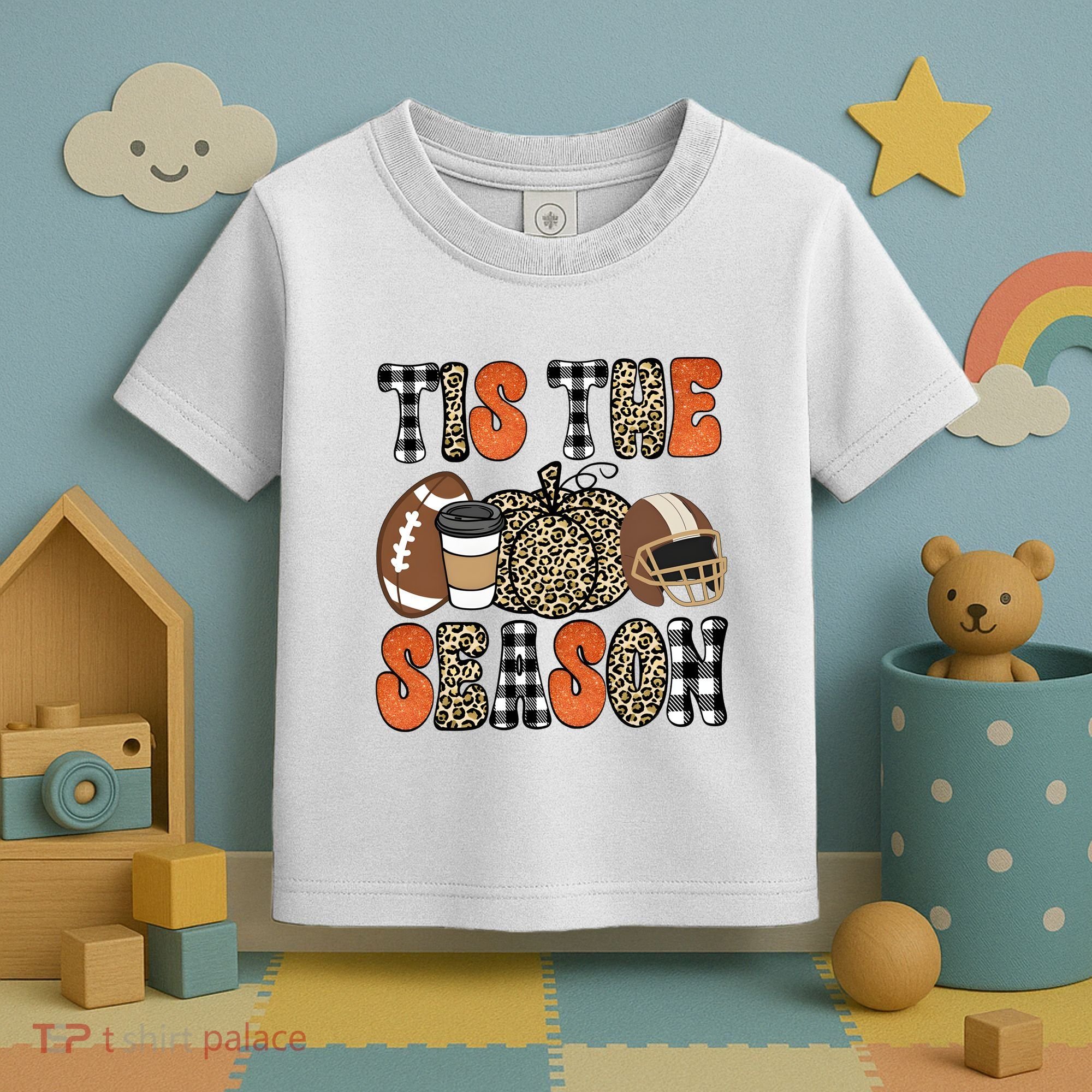 Fall Pattern Tis The Season All Fall Vibes Toddler T-Shirt