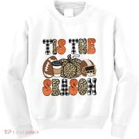 Fall Pattern Tis The Season All Fall Vibes Kids Sweatshirt thumb 0
