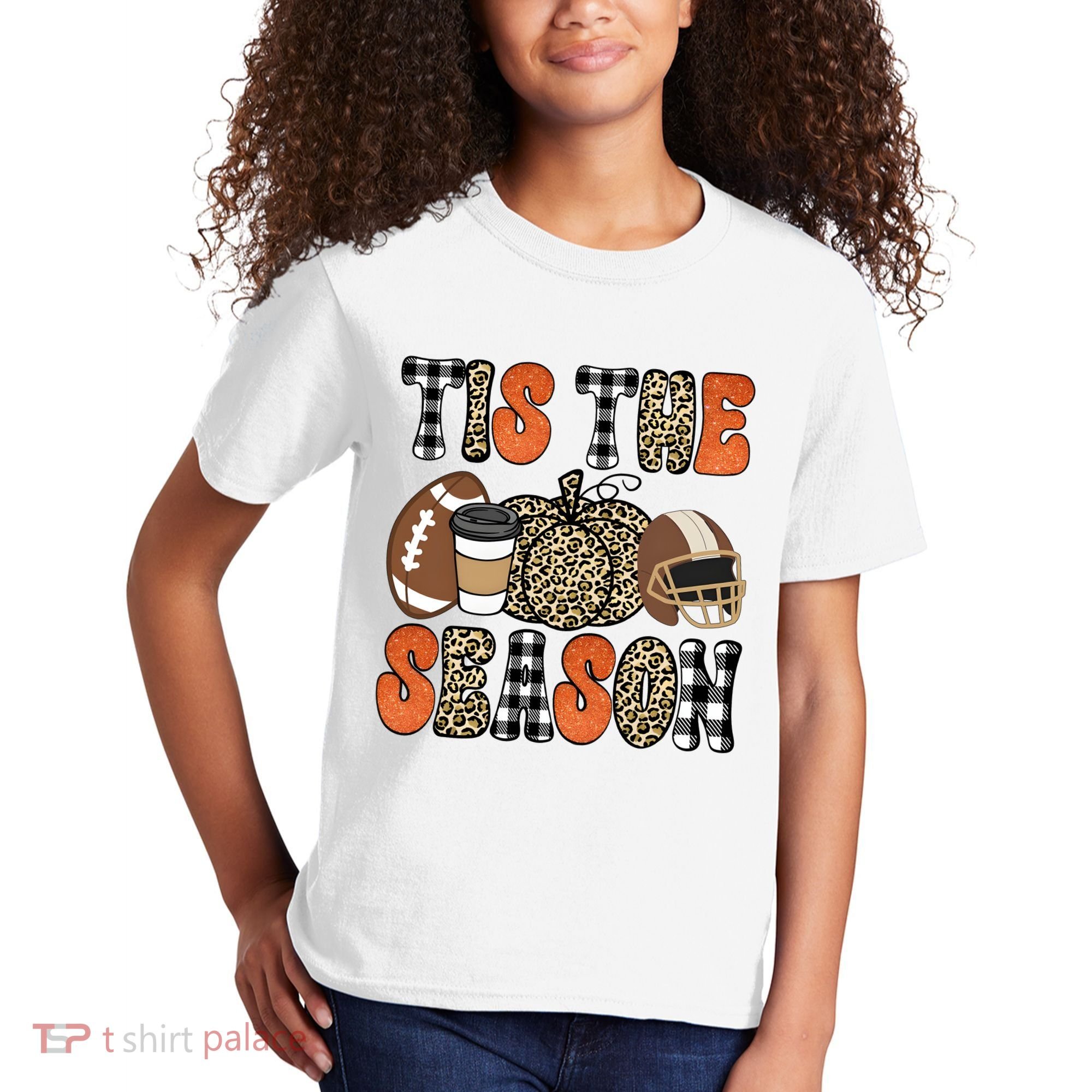 Fall Pattern Tis The Season All Fall Vibes Kids T-Shirt