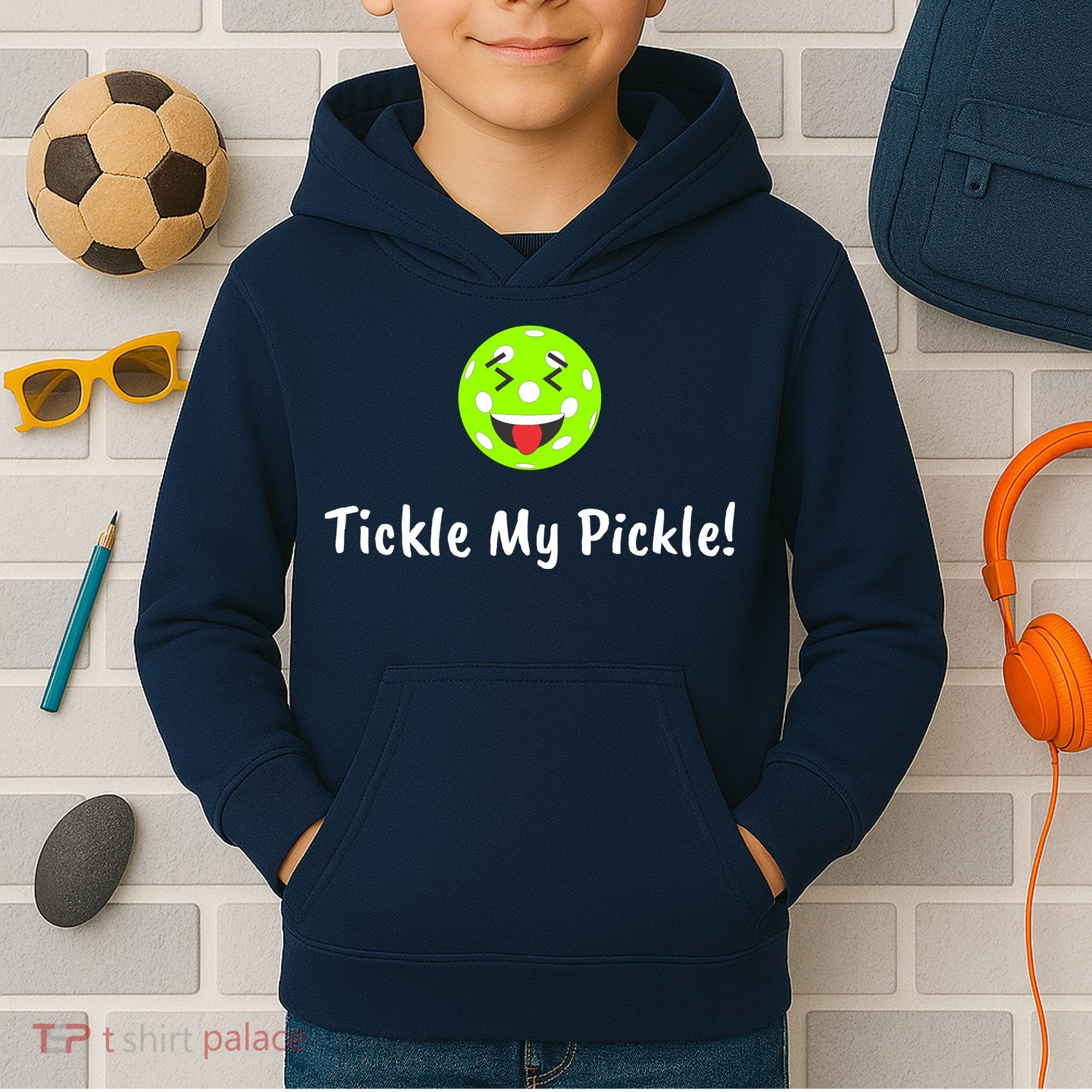 Fun Pickleball, Tickle My Pickle, Greatpickleballstuff Kids Hoodie