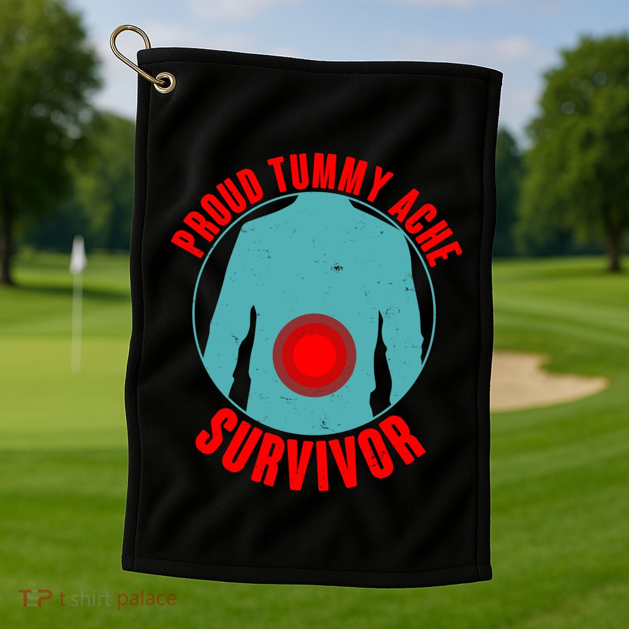 Funny Proud Tummy Ache Survivor Golf Towel