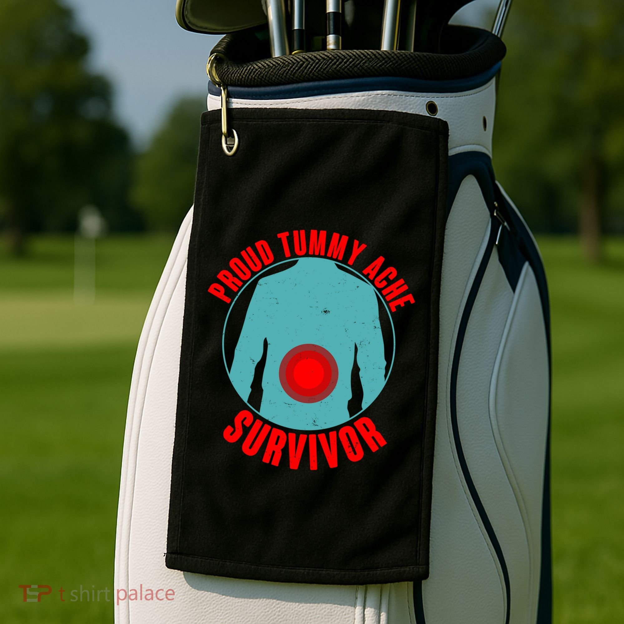 Funny Proud Tummy Ache Survivor Golf Towel