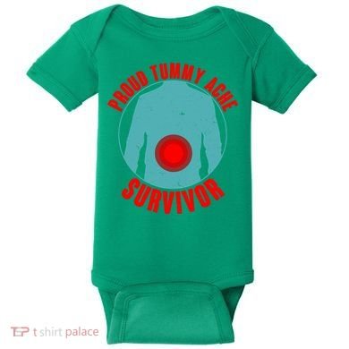 Funny Proud Tummy Ache Survivor Baby Bodysuit