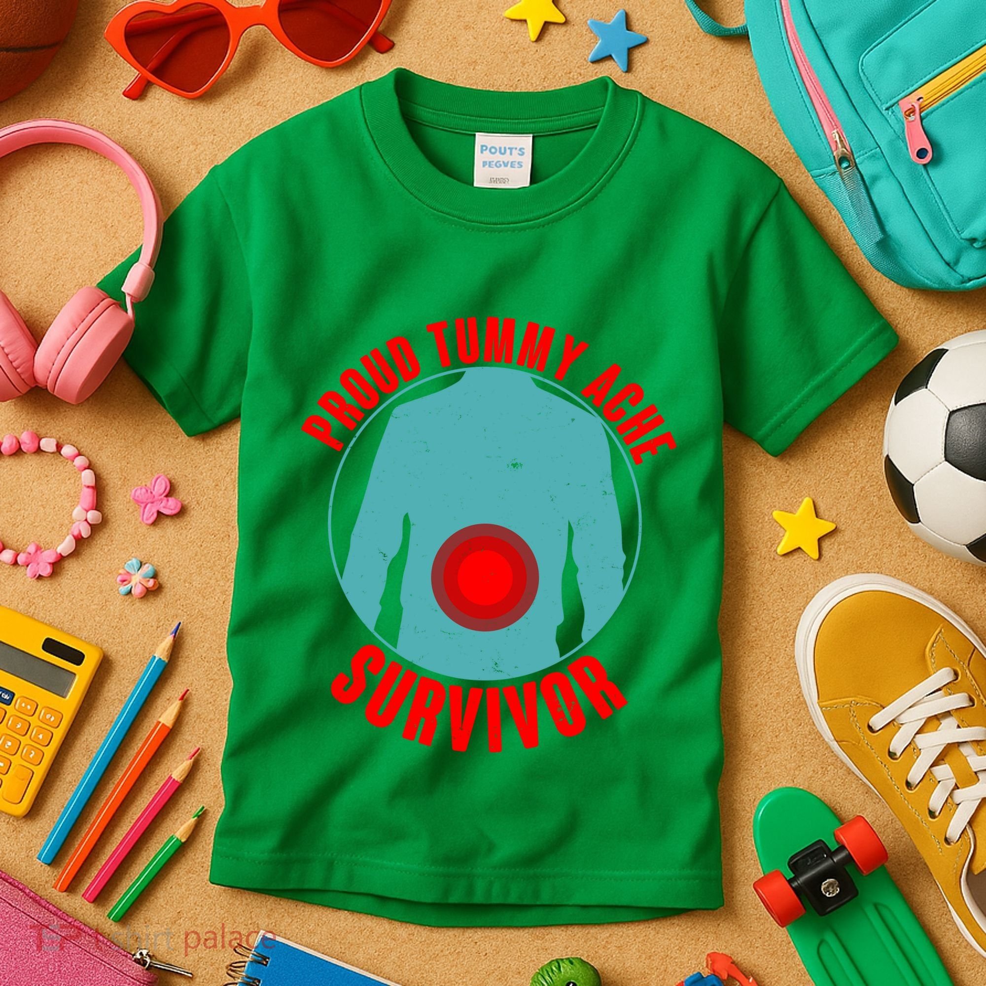 Funny Proud Tummy Ache Survivor Kids T-Shirt