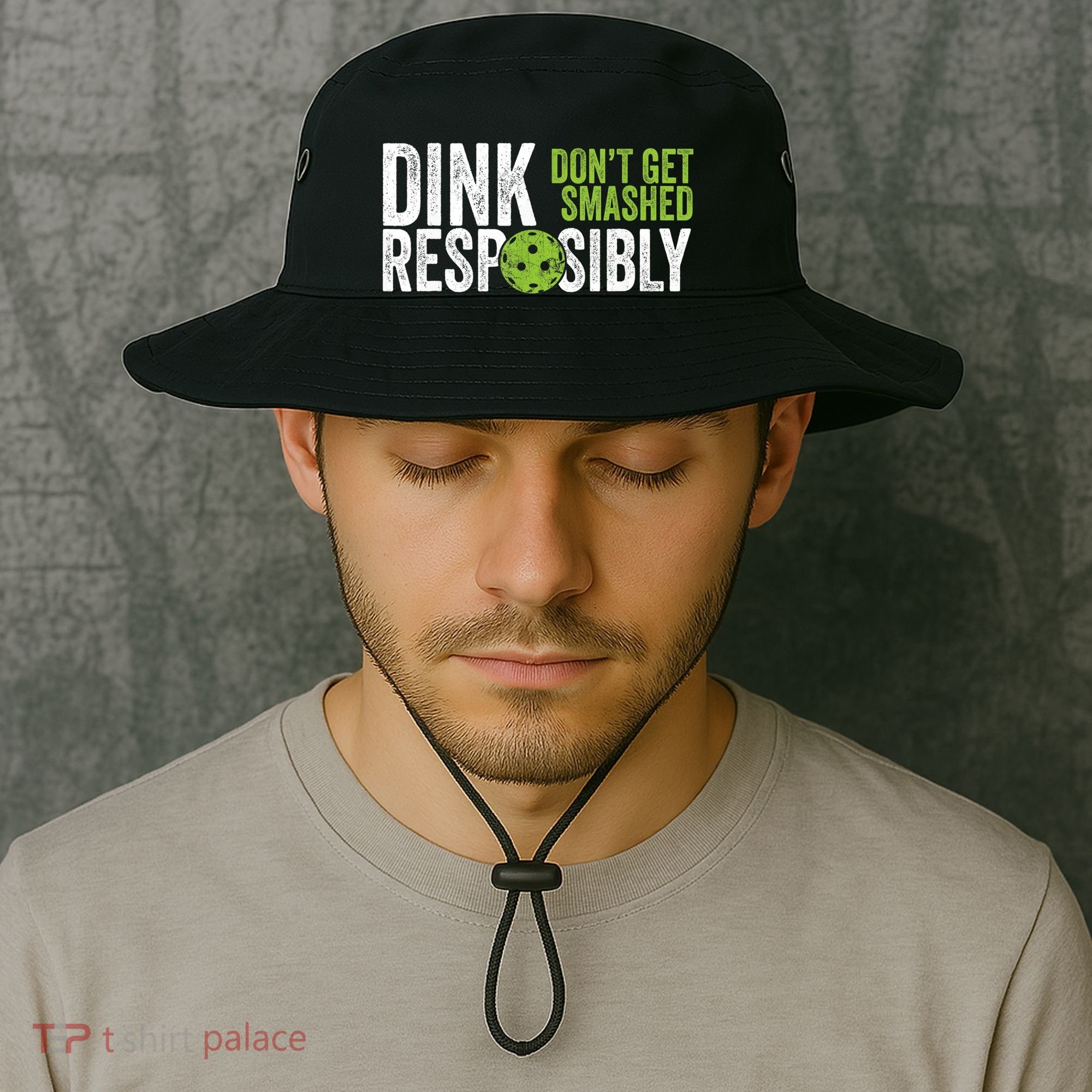 Funny Pickleball Team Clothing Dink Responsibly TShirt Bucket Hat