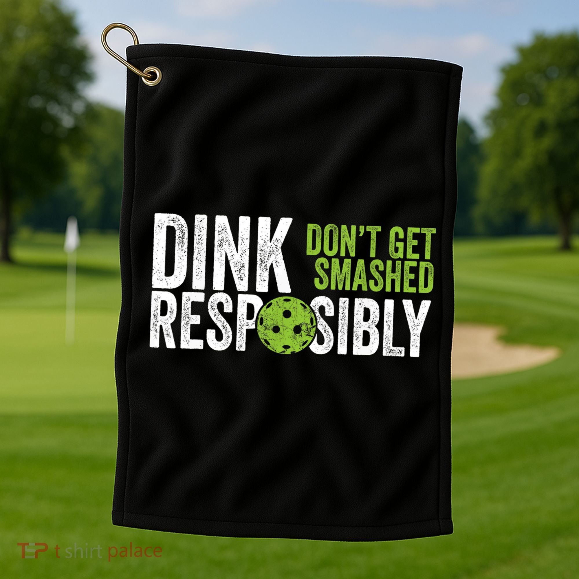 Funny Pickleball Team Clothing Dink Responsibly TShirt Golf Towel