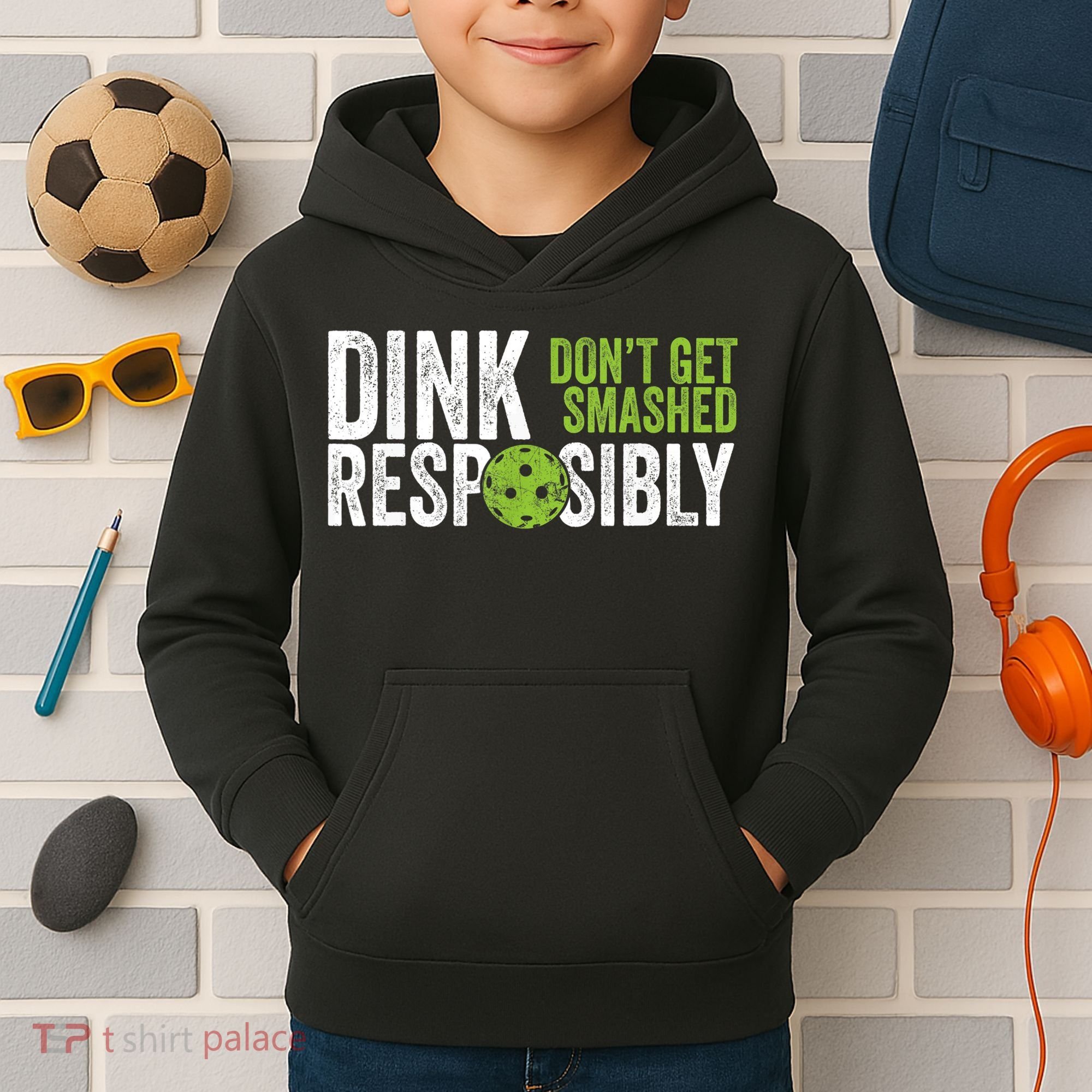 Funny Pickleball Team Clothing Dink Responsibly TShirt Kids Hoodie