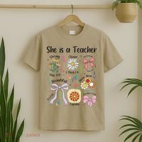 Floral Preppy Teacher Teacher Life Happy Last Day Of School T-Shirt thumb 2