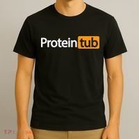 Funny Protein Tub Fun Adult Humor Joke Workout Fitness Gym T-Shirt thumb 3