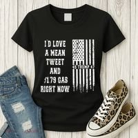 Funny Pro Trump Fathers Day Gas Prices Mean Tweets July 4th Women's T-Shirt thumb 3