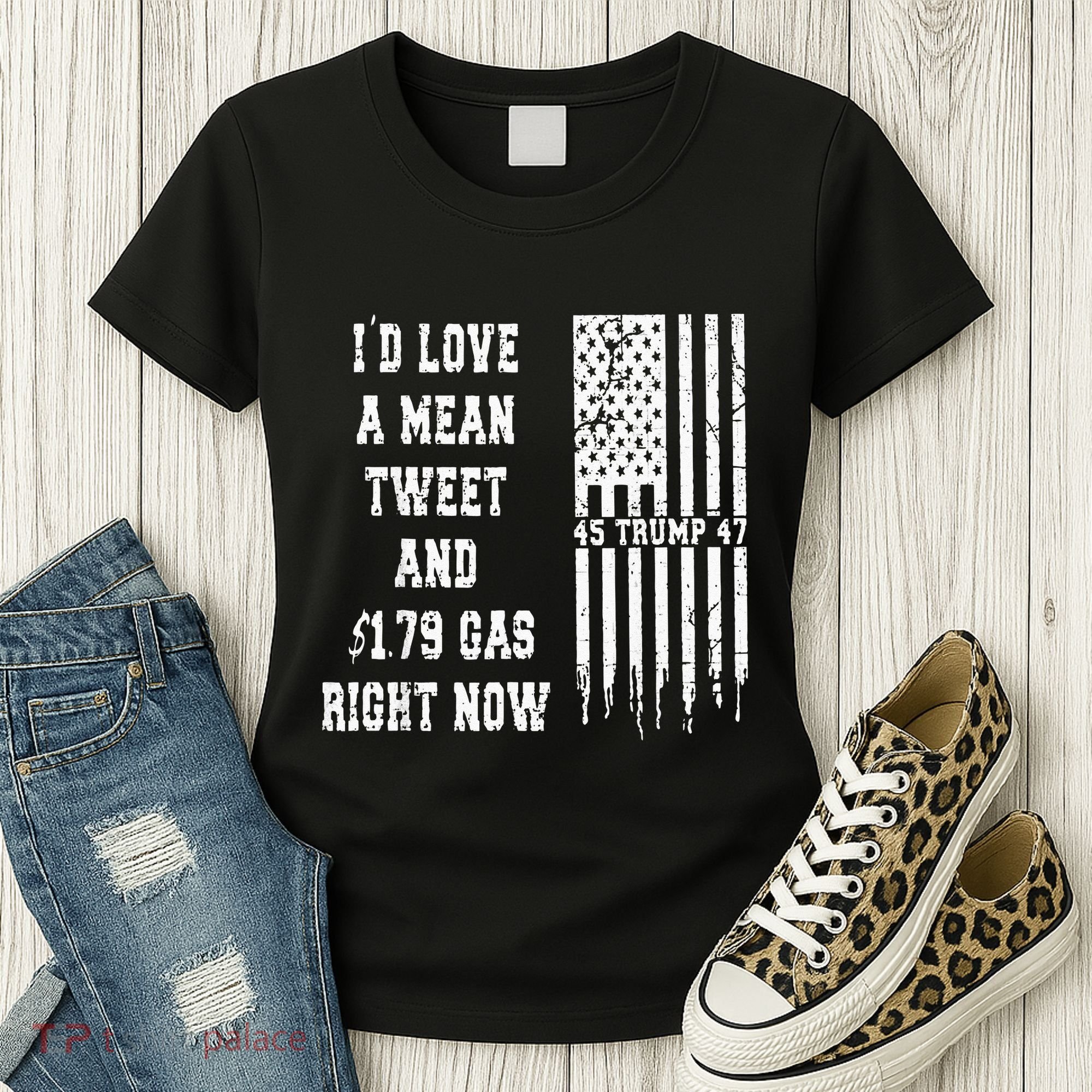 Funny Pro Trump Fathers Day Gas Prices Mean Tweets July 4th Women's T-Shirt