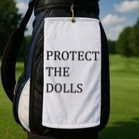 Funny Protect The Dolls Golf Towel thumb 2