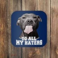 Funny Pitbull To All My Haters Pitbull Dog Lover Gift Coaster thumb 0