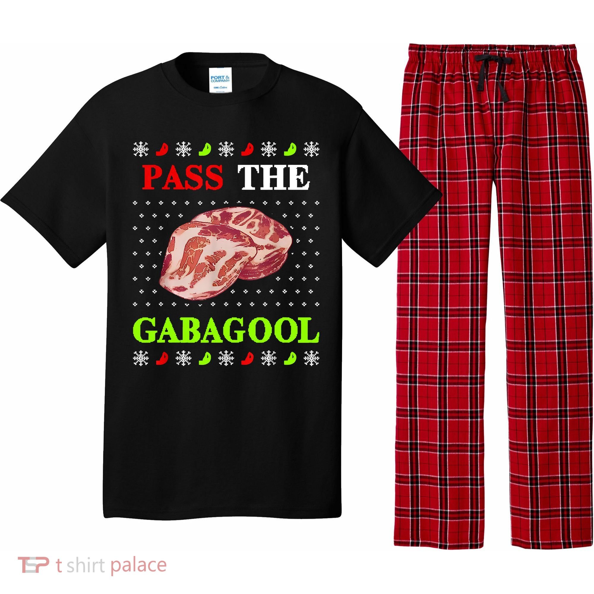 Funny Pass The Gabagool Tacky Ugly Christmas Gabagool Funny Tee Gift Pajama Set