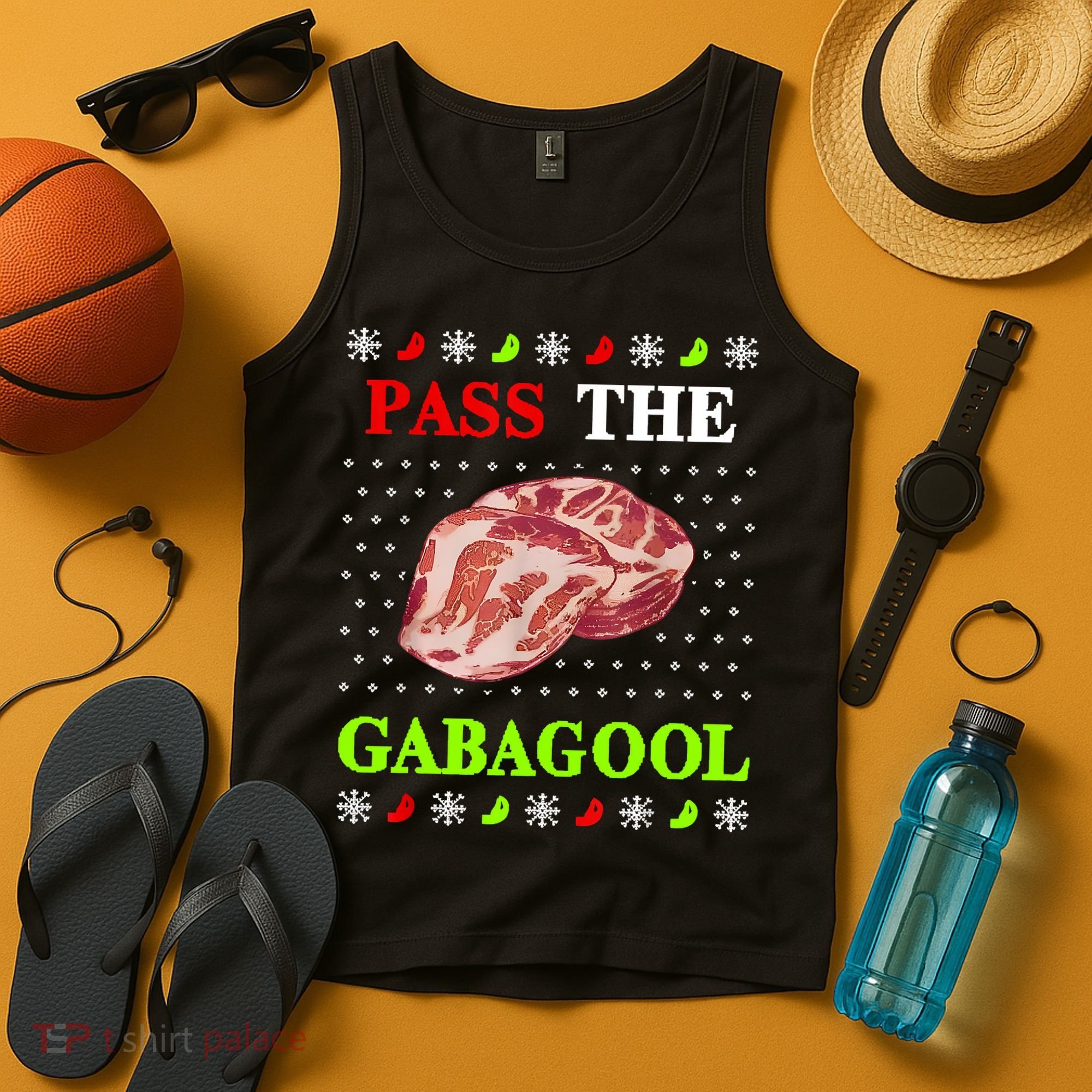 Funny Pass The Gabagool Tacky Ugly Christmas Gabagool Funny Tee Gift Tank Top