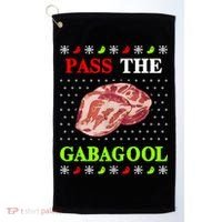 Funny Pass The Gabagool Tacky Ugly Christmas Gabagool Funny Tee Gift Golf Towel thumb 0
