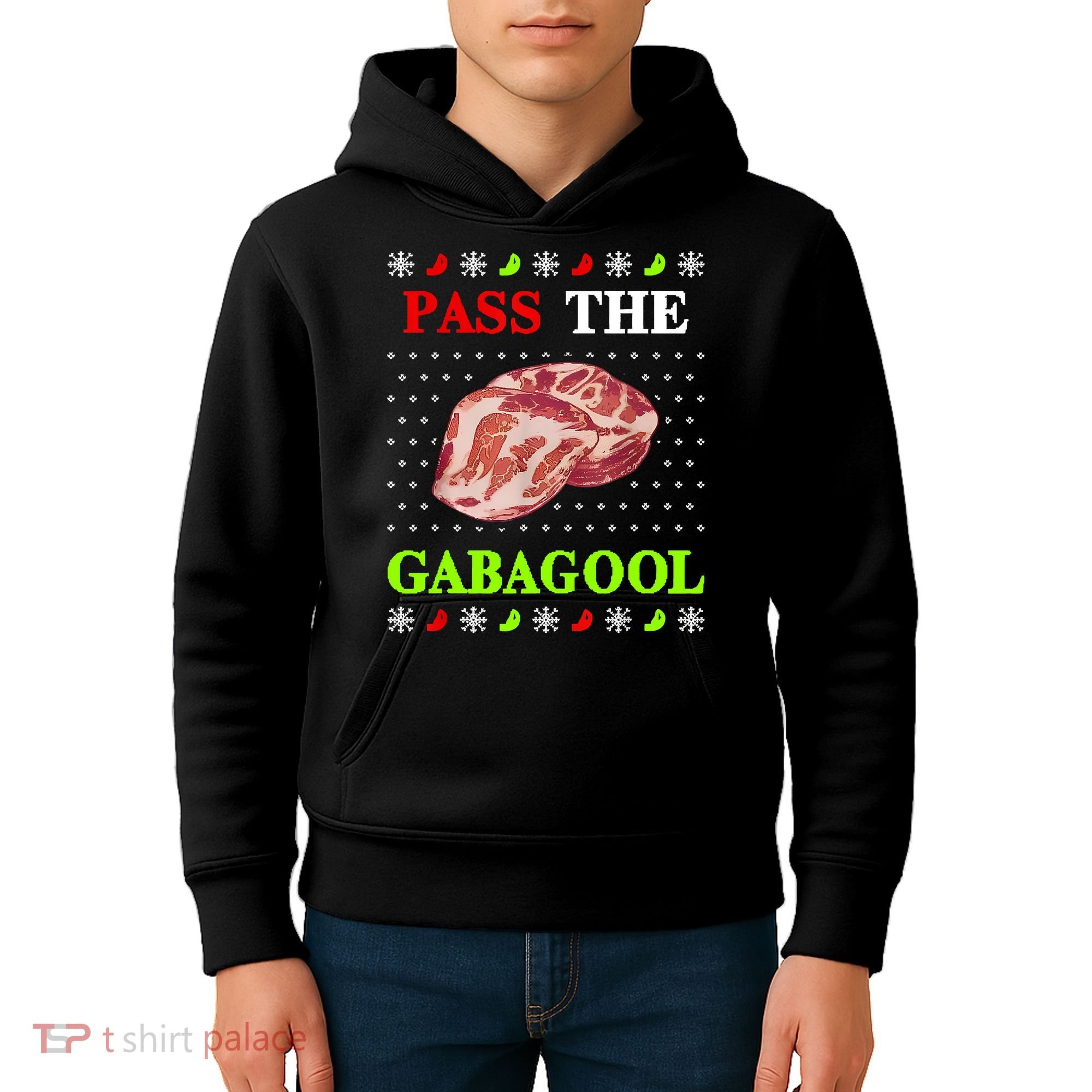 Funny Pass The Gabagool Tacky Ugly Christmas Gabagool Funny Tee Gift Kids Hoodie
