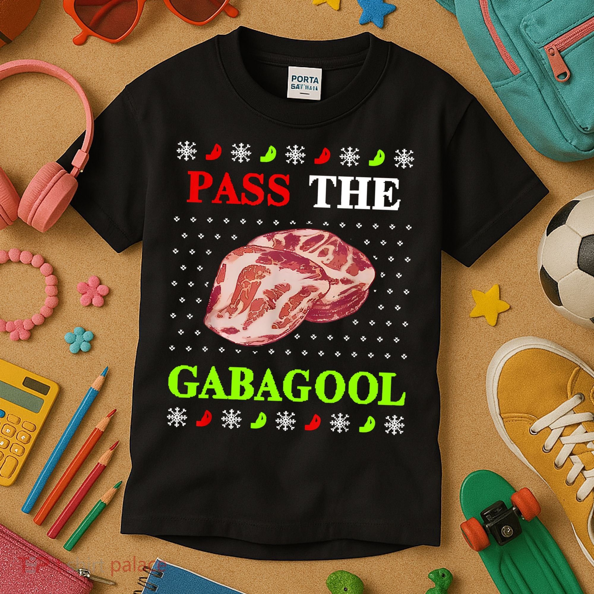 Funny Pass The Gabagool Tacky Ugly Christmas Gabagool Funny Tee Gift Kids T-Shirt