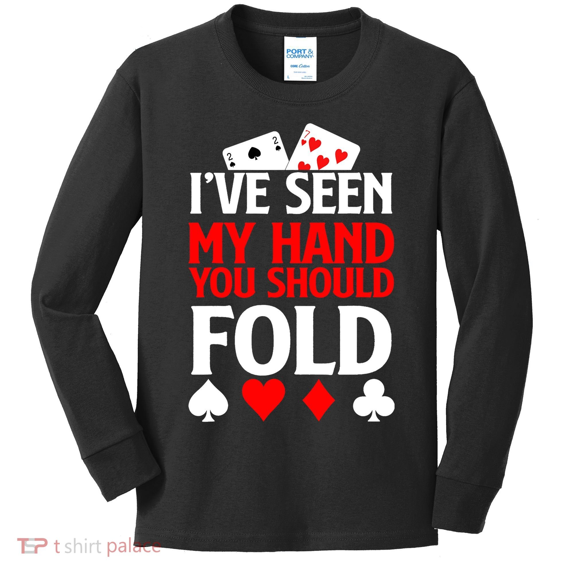 Funny Poker - Texas Holdem Lucky Poker Kids Long Sleeve Shirt