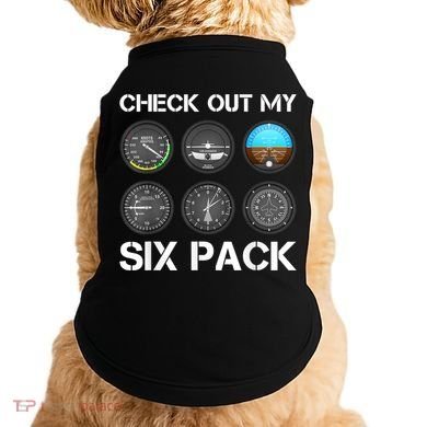 Funny Pilot Top Airplane Six Pack Flight Instruments Gift Doggie Tank