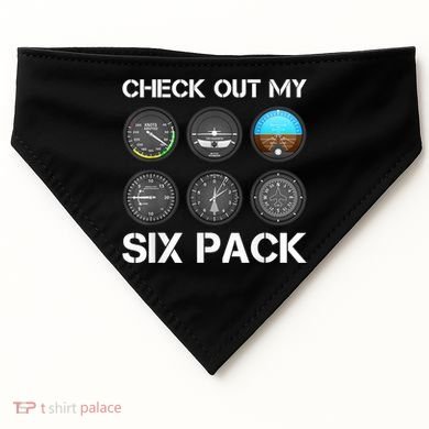 Funny Pilot Top Airplane Six Pack Flight Instruments Gift USA-Made Doggie Bandana