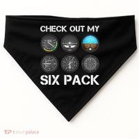 Funny Pilot Top Airplane Six Pack Flight Instruments Gift USA-Made Doggie Bandana thumb 0