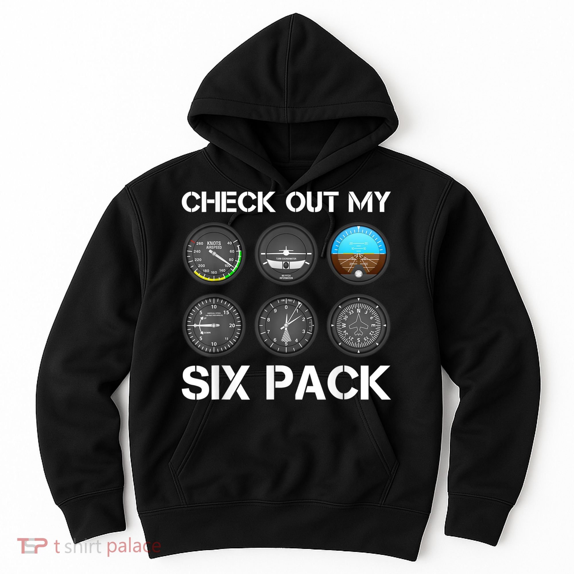 Funny Pilot Top Airplane Six Pack Flight Instruments Gift Hoodie