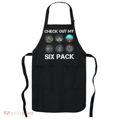 Funny Pilot Top Airplane Six Pack Flight Instruments Gift Apron