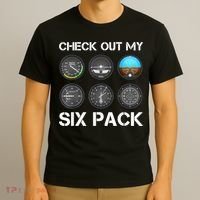 Funny Pilot Top Airplane Six Pack Flight Instruments Gift T-Shirt thumb 3