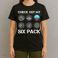 Funny Pilot Top Airplane Six Pack Flight Instruments Gift T-Shirt thumb 4