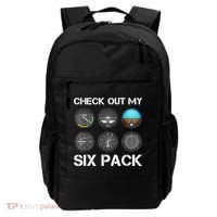 Funny Pilot Top Airplane Six Pack Flight Instruments Gift Backpack thumb 0
