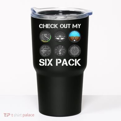 Funny Pilot Top Airplane Six Pack Flight Instruments Gift Tumbler