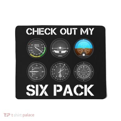 Funny Pilot Top Airplane Six Pack Flight Instruments Gift Mousepad