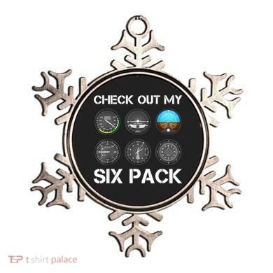Funny Pilot Top Airplane Six Pack Flight Instruments Gift Ornament