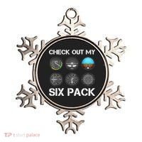 Funny Pilot Top Airplane Six Pack Flight Instruments Gift Ornament thumb 0