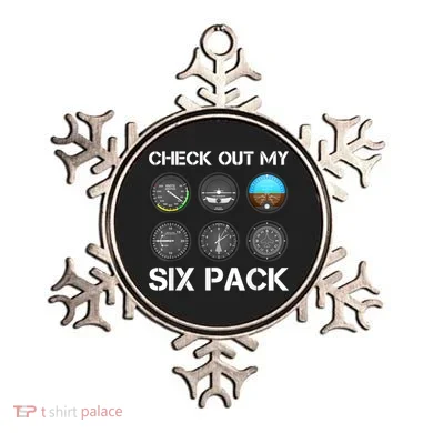 Funny Pilot Top Airplane Six Pack Flight Instruments Gift Ornament