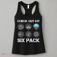 Funny Pilot Top Airplane Six Pack Flight Instruments Gift Women's Tank Top thumb 3