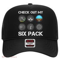 Funny Pilot Top Airplane Six Pack Flight Instruments Gift Hat thumb 0