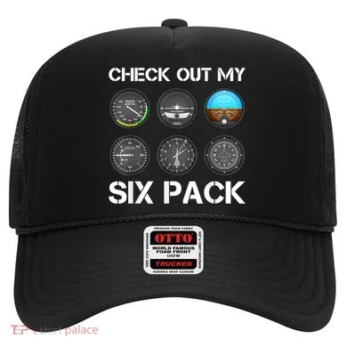 Funny Pilot Top Airplane Six Pack Flight Instruments Gift Hat