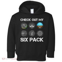Funny Pilot Top Airplane Six Pack Flight Instruments Gift Toddler Hoodie thumb 0