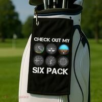 Funny Pilot Top Airplane Six Pack Flight Instruments Gift Golf Towel thumb 2